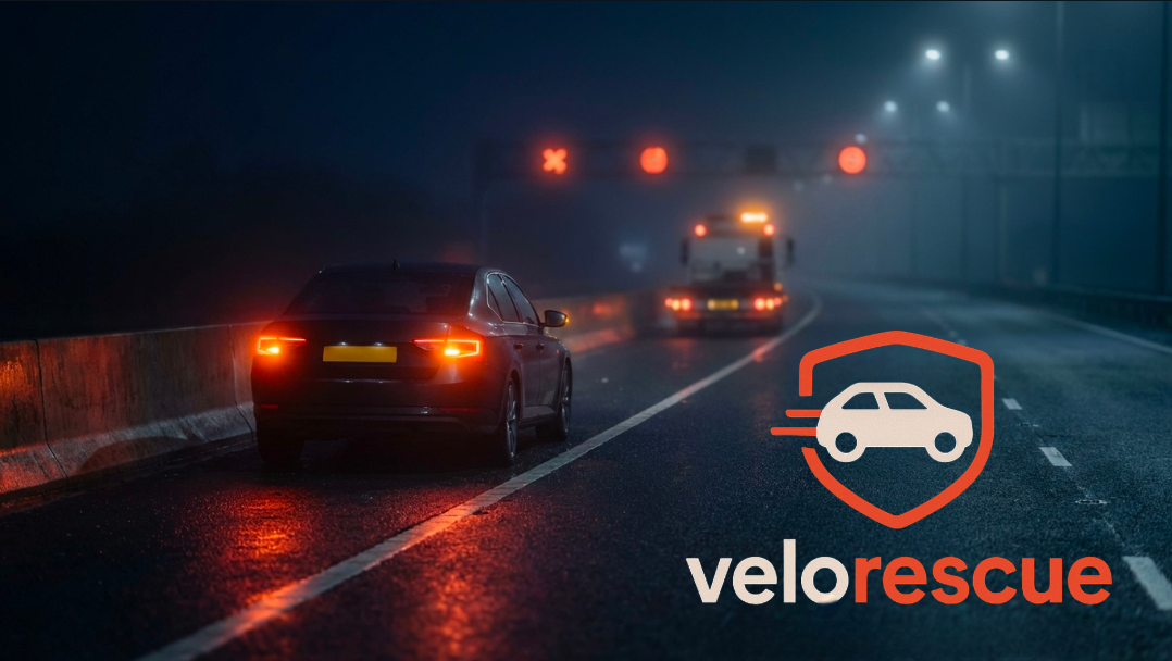 Night-time roadside assistance scene